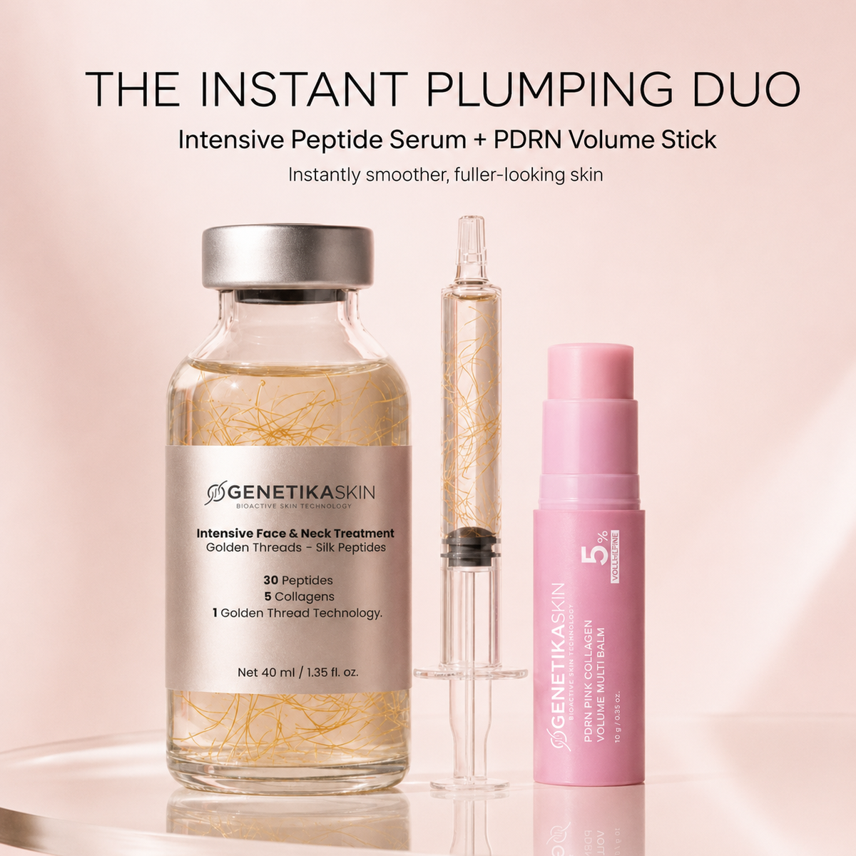Intensive Peptide Serum + PDRN Stick For intensive care targeting skin texture, wrinkles, and visible pores. Value Bundle.